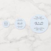 パウダーブルー(新郎新婦の名前結婚) コンフェッティ (正面)