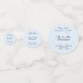 パウダーブルー(新郎新婦の名前結婚) コンフェッティ (裏面)