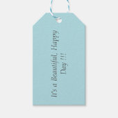 パウダーブルーB0E0E6 -カスタムメッセージまたは空白の ギフトタグ (正面)