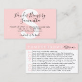 パウダーブロウのケアに関するアドバイスを避ける 名刺 (正面/裏面)