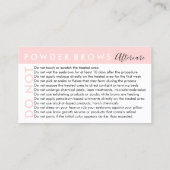 パウダーブローでアフターケアアドバイスを避ける 名刺 (裏面)