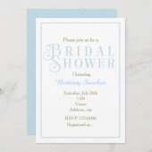 パウダーベビーブルーブライダルシャワークラス招待状 招待状 (正面/裏面)