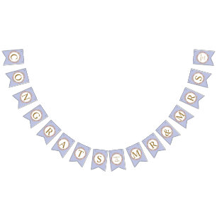 パウダーラベンダー金ゴールドフローラエレガモダンントウェディング バンティングフラッグ