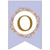 パウダーラベンダー金ゴールドフローラエレガモダンントウェディング バンティングフラッグ (第2の旗)