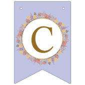 パウダーラベンダー金ゴールドフローラエレガモダンントウェディング バンティングフラッグ (第1の旗)