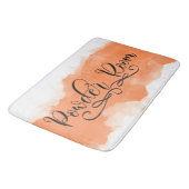 パウダールームウォーターカラーパステルオレンジベージュタン バスマット (アングル)