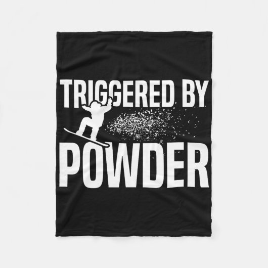 パウダー1を誘発したスノーボード フリースブランケット (正面)