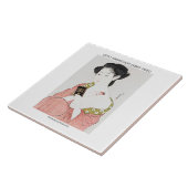 パウダ日本のーを塗る女性 – Goyo Hashiguchi タイル (側面)