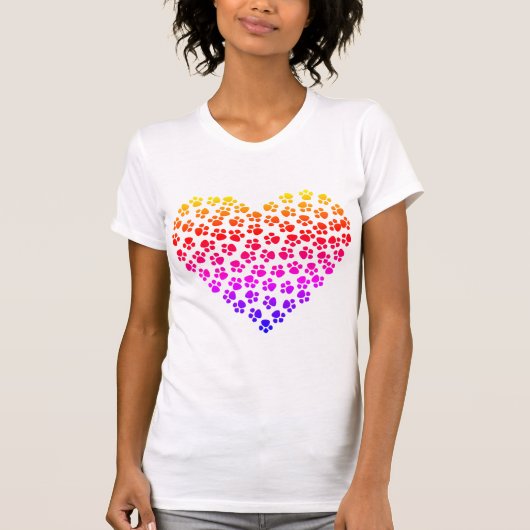 パウプリントレインボーハート Tシャツ (正面)