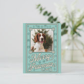 パウメリーマスペットフォトクリスマスホリデーカード シーズンポストカード (スタンド正面)