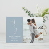 パウモダンンダーブルー植物結婚式の日付を保存 セーブザデート (スタンド正面)