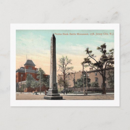 パウルスフックバトルモニュメントジャージーシティNJヴィンテージ ポストカード (正面)