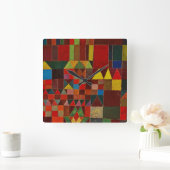 パウル・クレー城および日曜日 スクエア壁時計 (ホーム)