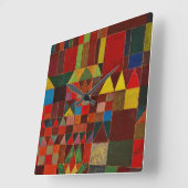 パウル・クレー城および日曜日 スクエア壁時計 (傾斜)