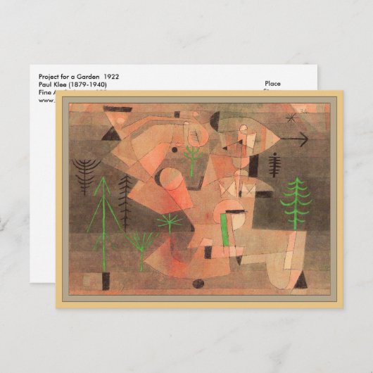パウル・クレー著庭のためのプロジェクト ポストカード (正面/裏面)