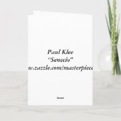 パウル・クレー- Senecio シーズンカード (裏面)