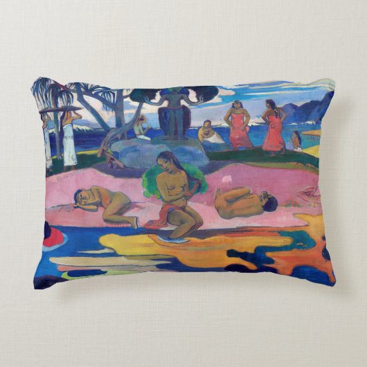 パウル・ゴーギャン – 神の日/マハナのアトゥア アクセントクッション (正面)