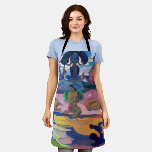 パウル・ゴーギャン – 神の日/マハナのアトゥア エプロン (着用した状態)