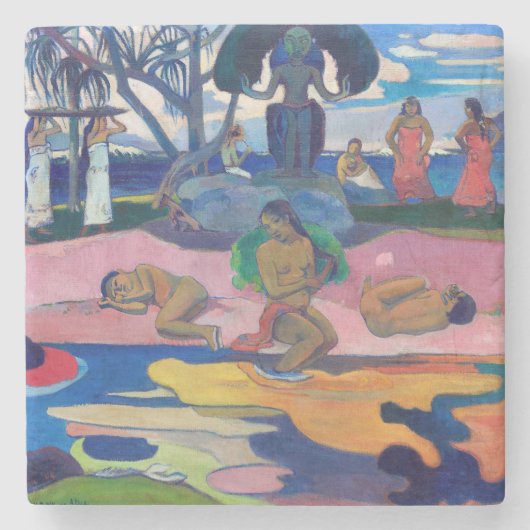 パウル・ゴーギャン – 神の日/マハナのアトゥア ストーンコースター (正面)