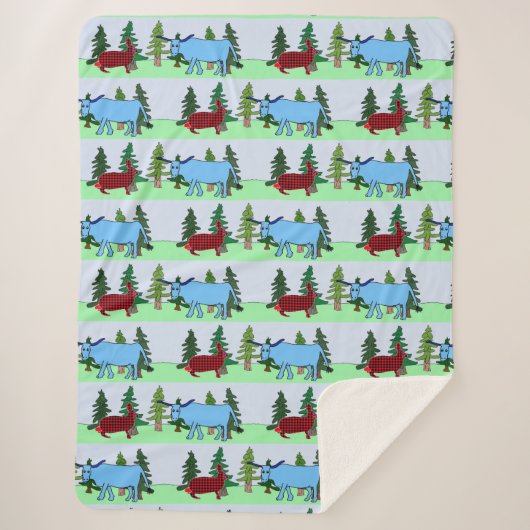 パウル・バニーアンとベビーザ・ブルー・オックス毛布 シェルパブランケット (正面)