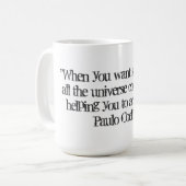 パウロ・コエーリョの引用文のマグ コーヒーマグカップ (正面左)
