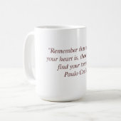 パウロ・コエーリョの引用文のマグ コーヒーマグカップ (正面左)
