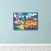 パウロ・ゴーギャンの神の日(マハナの花) キャンバスプリント (インサイチュ (ウッドフロア))