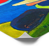 パウロ・ゴーギャンの神の日(マハナの花) ポスター (角)