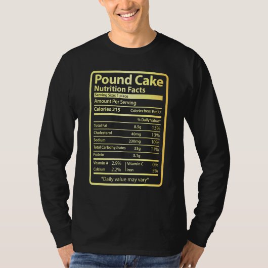 パウンドケーキ栄養ファクト食品クリスマス Tシャツ (正面)