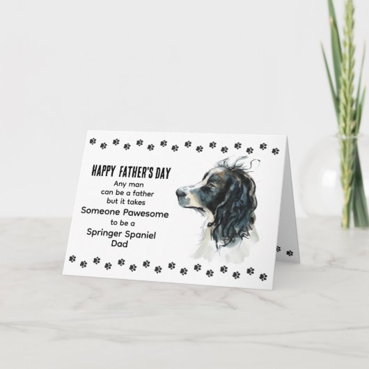 パウ最高のソメスリンガースパニエル犬ドッグパパ父の日 シーズンカード (正面)
