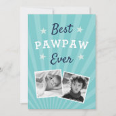 パウ最高のパー |父の日のフラット写真 カード (正面)