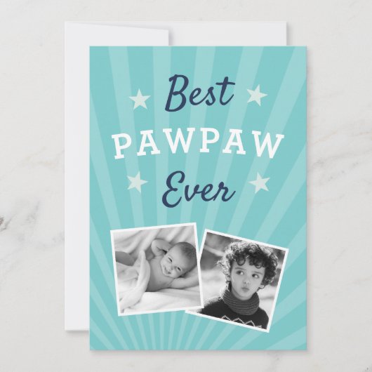 パウ最高のパー |父の日のフラット写真 カード (正面)