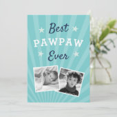 パウ最高のパー |父の日のフラット写真 カード (スタンド正面)