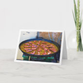 パエリア皿のスペイン風海鮮料理 カード (正面)