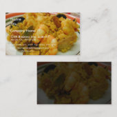 パエリヤのエビのハマグリのソーセージの米 名刺 (正面/裏面)