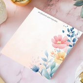 パエレガントステルかわいらしフローラパーソナライズされた名 ノートパッド