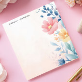 パエレガントステルかわいらしフローラパーソナライズされた名 ノートパッド