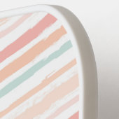 パエレガントステルガーリーウォーター色ストライプのカスタム ピックルボールラケット (左詳細)