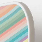 パエレガントステルガーリーレインボーストライプズパーソナライズされた ピックルボールラケット (左詳細)