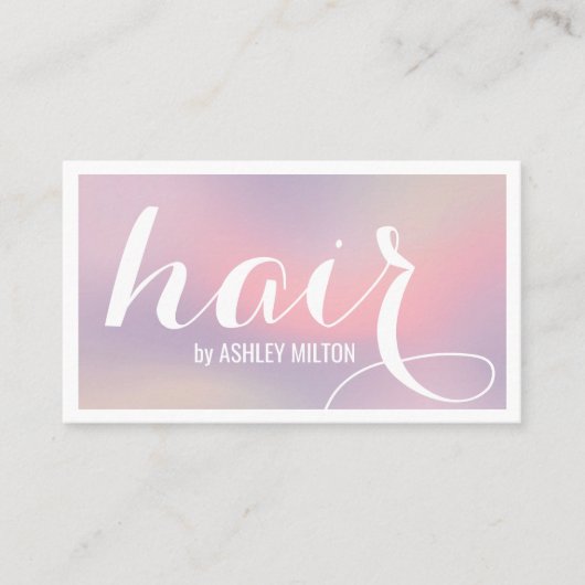 パエレガントステルスタイリッシュホワイトはっきりしたヘア 名刺 (正面)