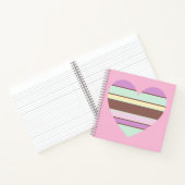 パエレガントステルストライプハートオンライトピンク ノートブック (内部)