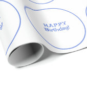 パエレガントステルパーソナライズされたピンクアンドブルー誕生日 ラッピングペーパー (ロールコーナー)