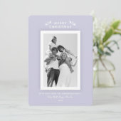 パエレガントステルミニマルパープルクリスマスフォト シーズンカード (スタンド正面)