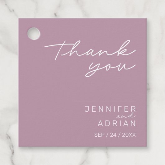 パエレガントステルミニマルパープルサンキュー結婚のFa フェイバータグ (正面)