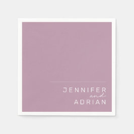 パエレガントステルミニマルパープル結婚ズモダンナプキ スタンダードカクテルナプキン
