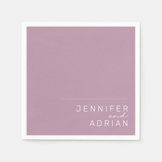 パエレガントステルミニマルパープル結婚ズモダンナプキ スタンダードカクテルナプキン (正面)