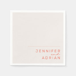 パエレガントステルミニマルホワイトとレッドウェッモダンディ スタンダードカクテルナプキン