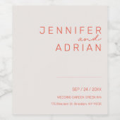 パエレガントステルミニマルホワイトとレッド ワインラベル (シングルラベル)