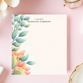 パエレガントステル離れボタニカル名パーソナライズされた前 ノートパッド