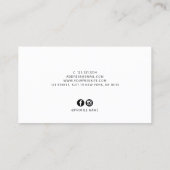 パエレガントスミニマルテル紫色のシザーズ美容師 名刺 (裏面)